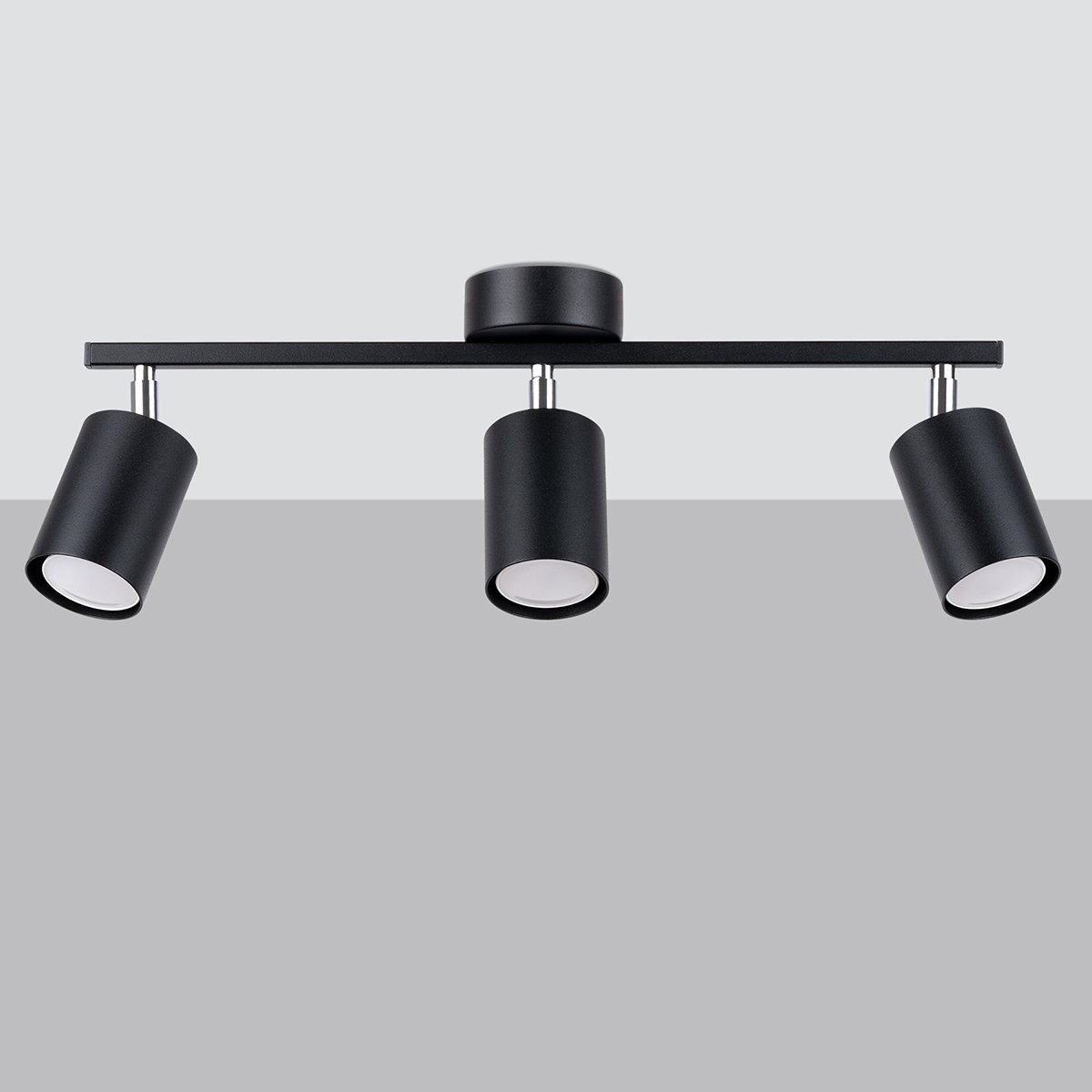 Plafonnier Acier Noir GU10 3 Lemmi noir, EDEN