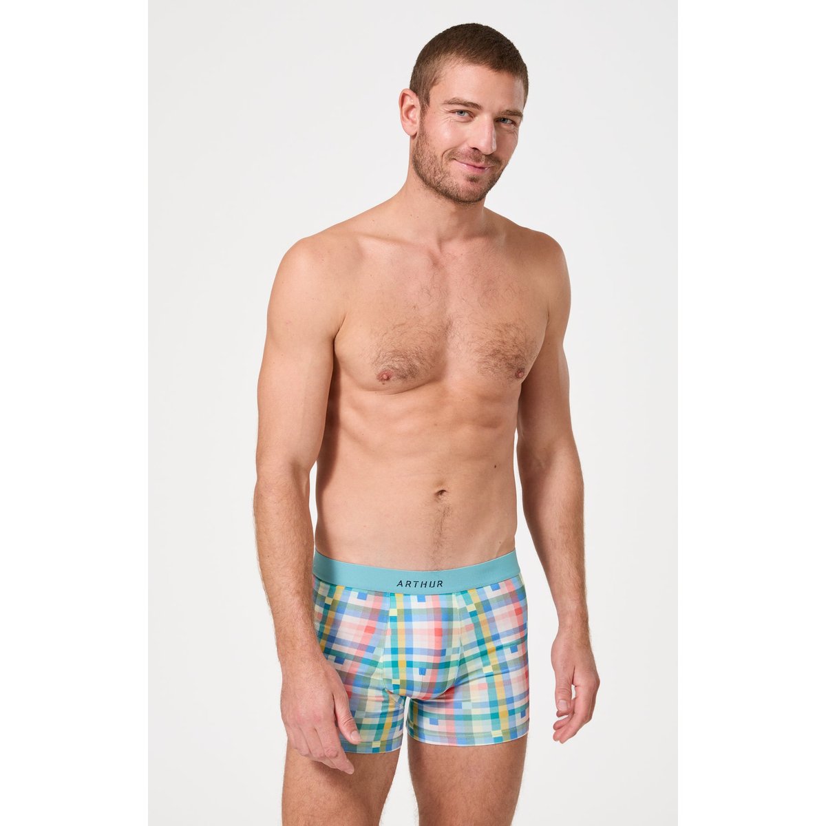 Boxer en coton imprimé Mosaïque multicolore, ARTHUR