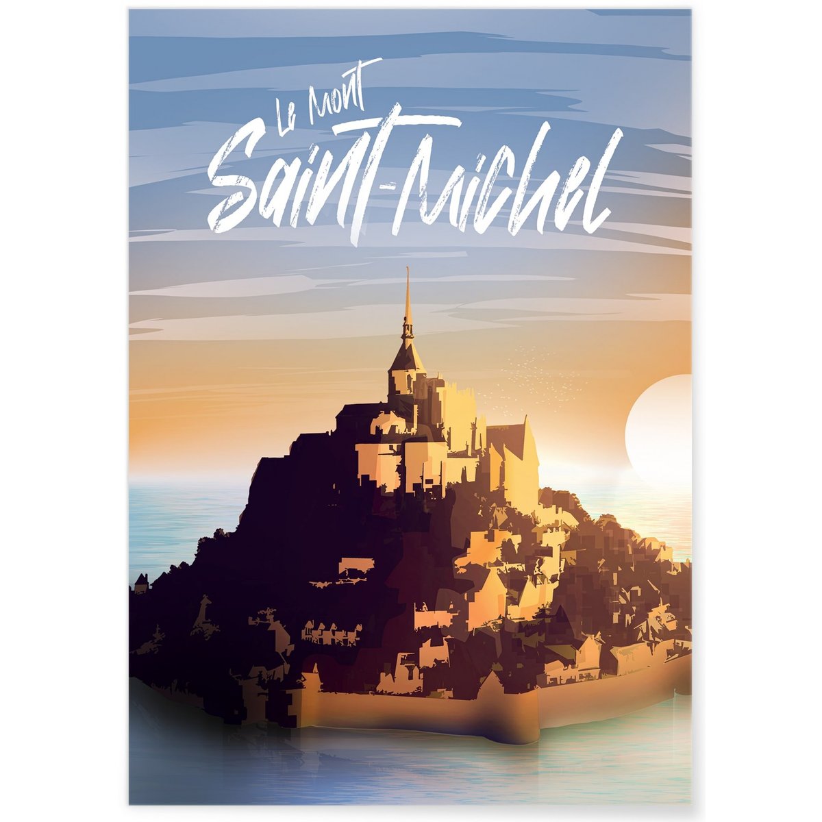 Affiche ville Mont-Saint-Michel blanc, L'AFFICHERIE