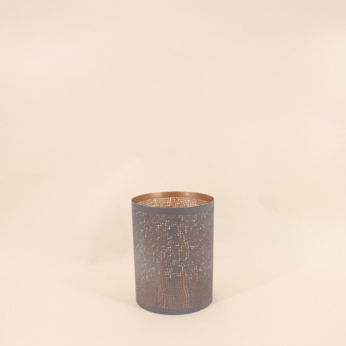 Lanterne perforée en métal 15x20cm doré, ORNAMI