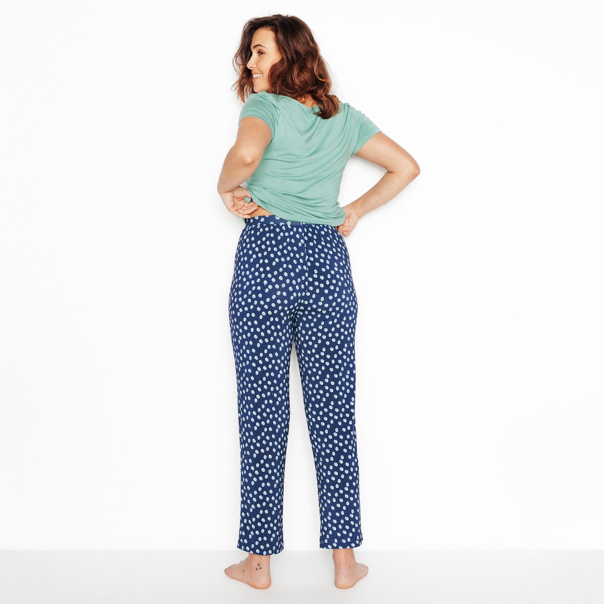 Pantalon pyjama CAMILLE multico bleu, ROUGEGORGE LINGERIE