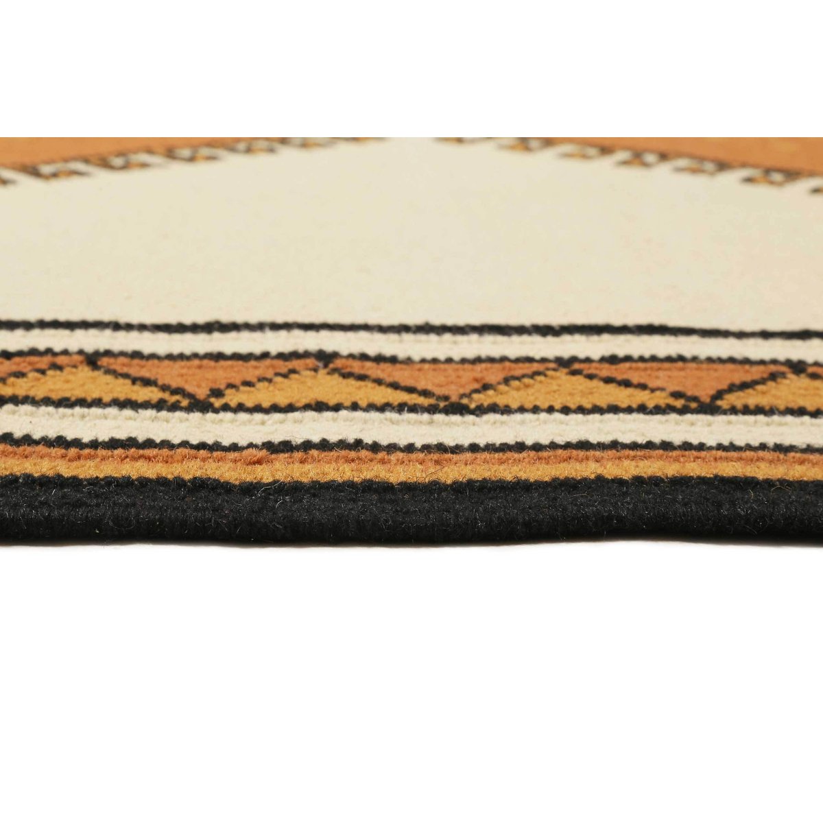 Tapis tissé main motif ethnique , AFOUD blanc, WECON HOME