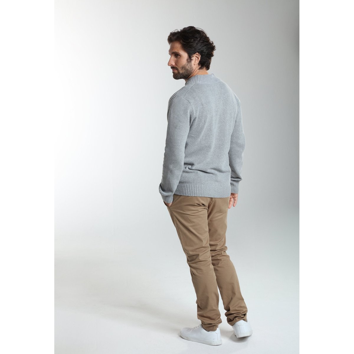 Gilet manches longues coton LYAN gris, GENTLEMAN FARMER