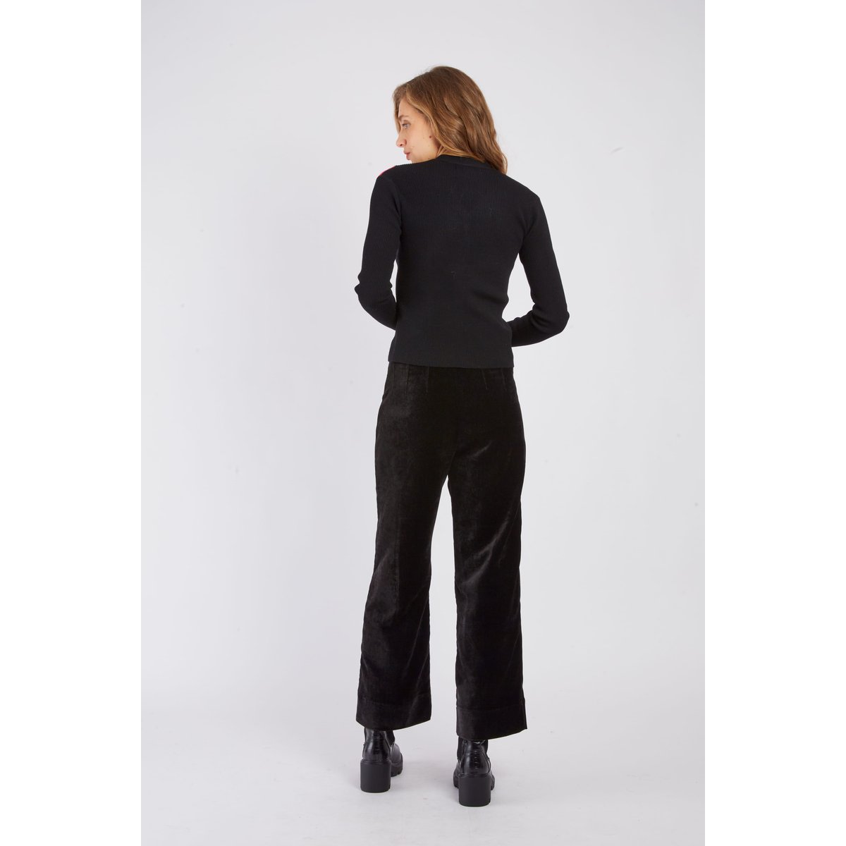 Pantalon droit en velours FLAURIANE noir, DERHY
