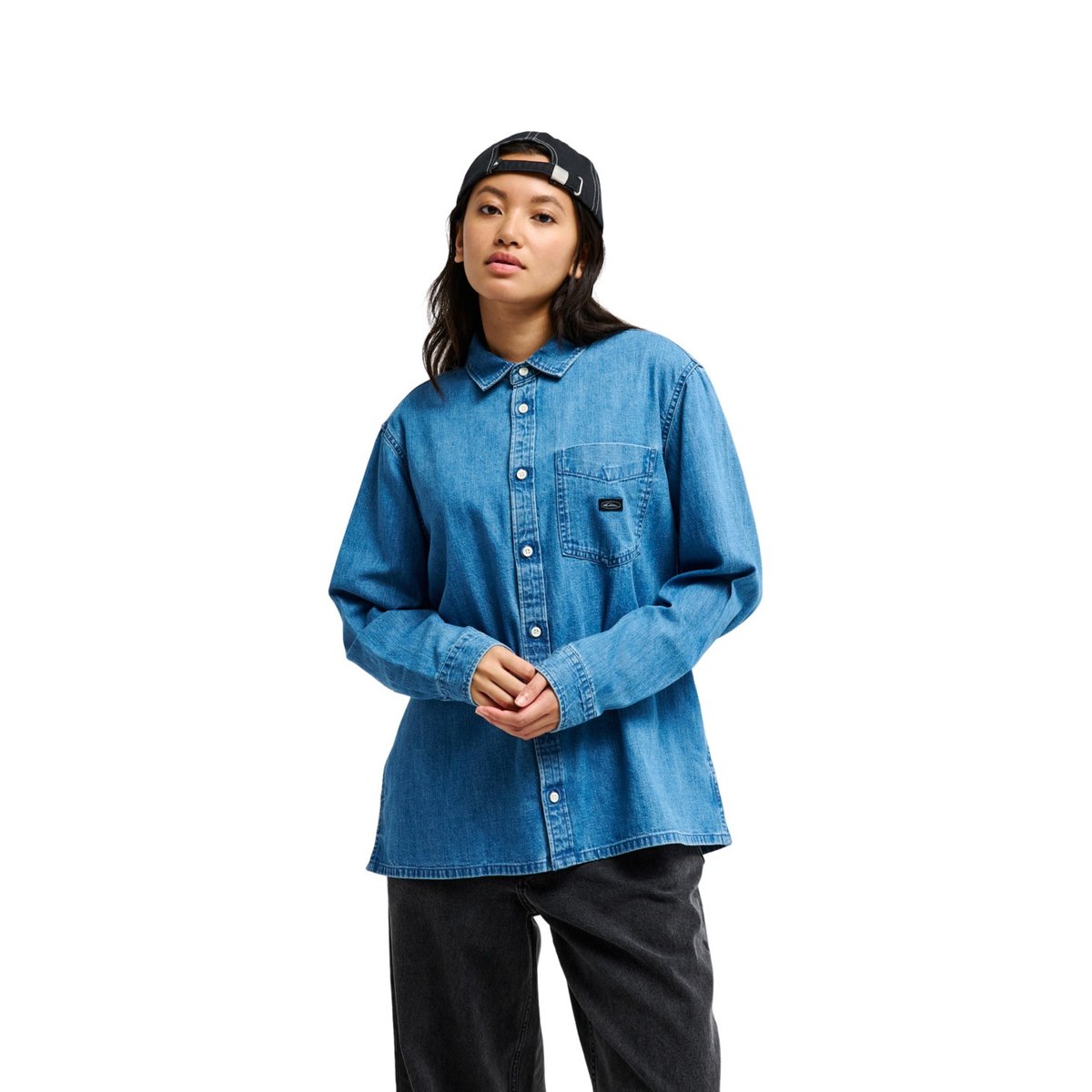 Chemise manches longues en denim CROMWELL bleu stone indigo, QUIKSILVER