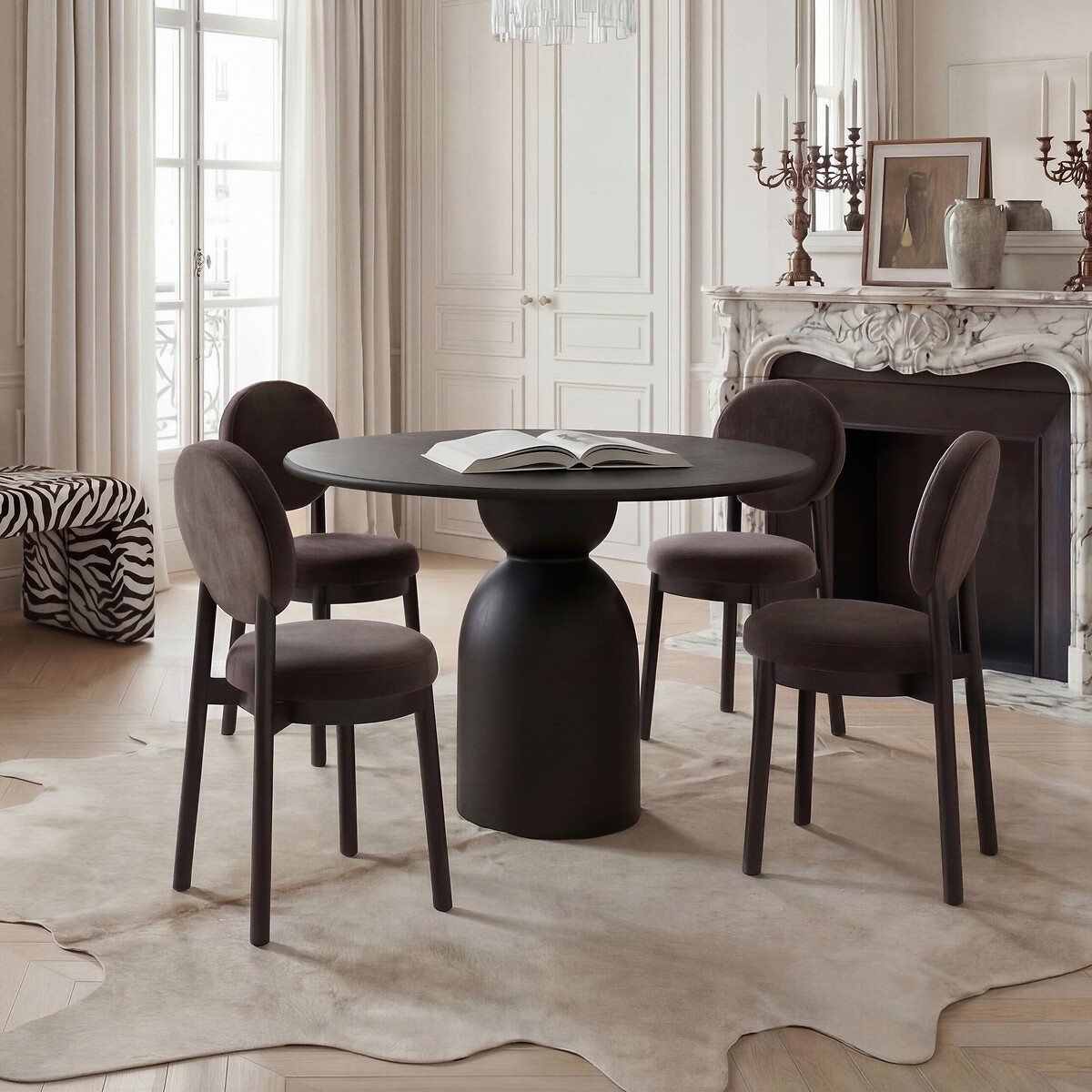 Galen Hourglass Base Concrete Dining Table black, ÉDITÉ