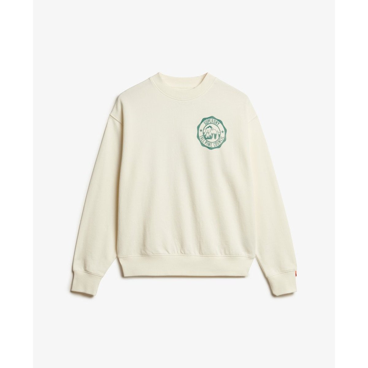 Sweat ras du cou ample monochrome Lo-Fi Outdoor crème, SUPERDRY