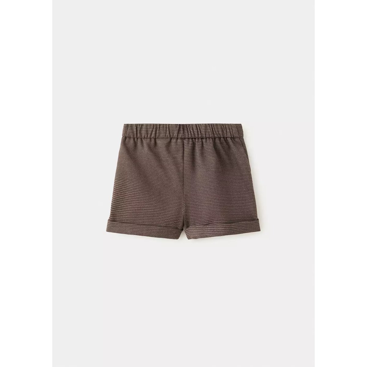 Short à carreaux avec pinces marron, MANGO BABY