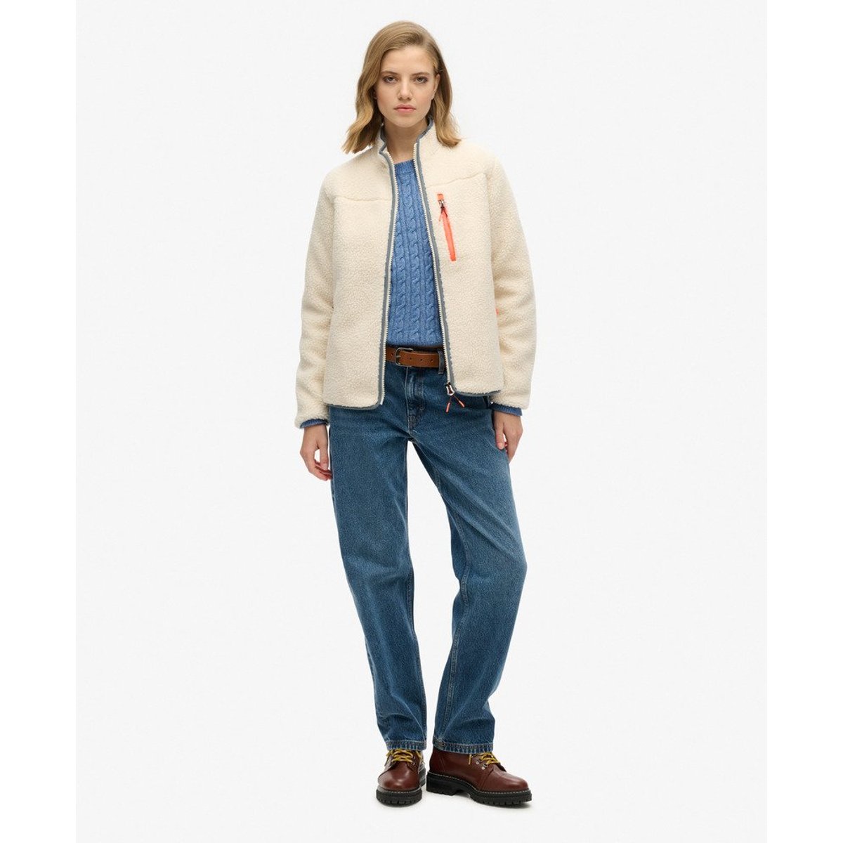 Veste Polaire Sherpa Outdoor écru, SUPERDRY