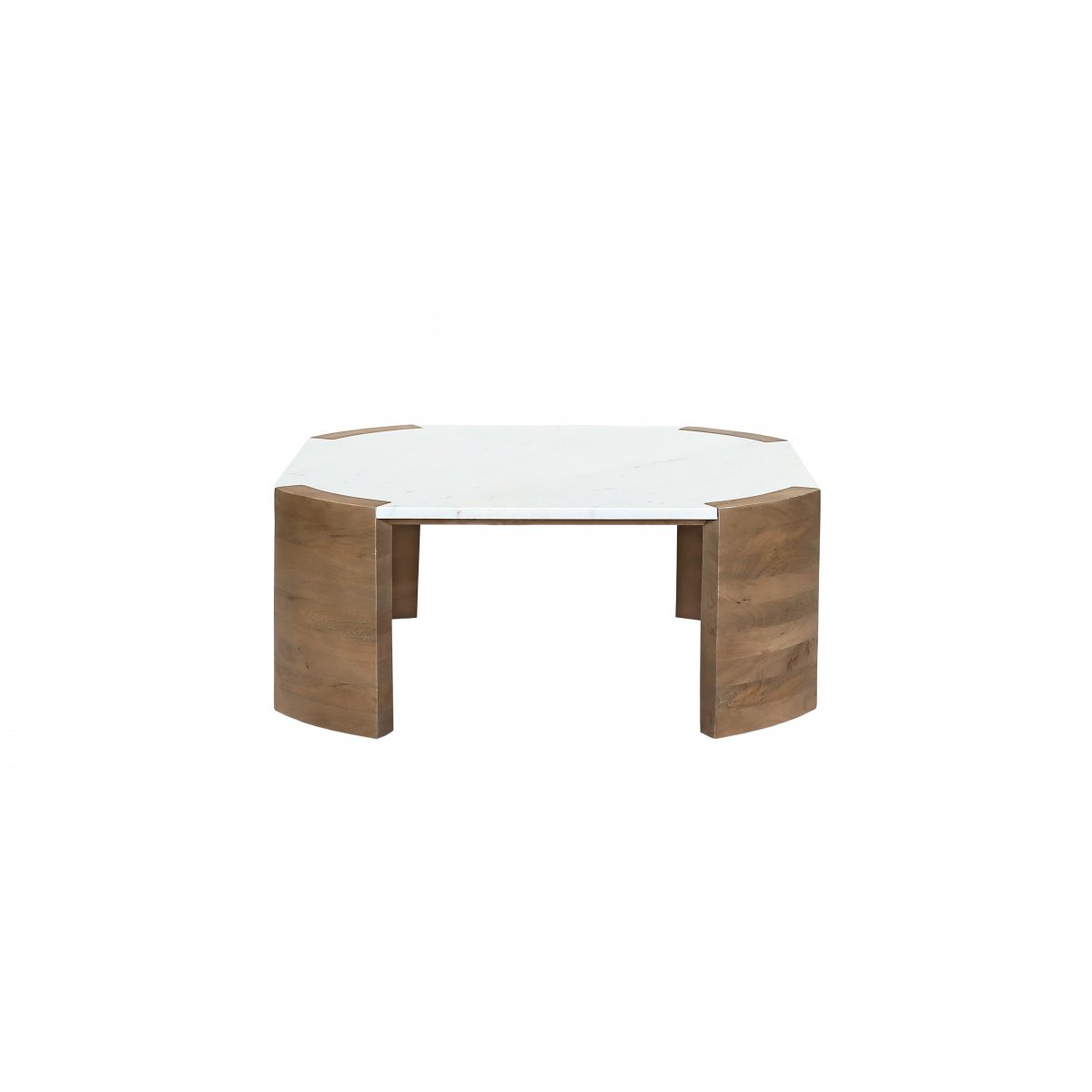Table basse carrée en marbre, TORVI blanc, BOBOCHIC