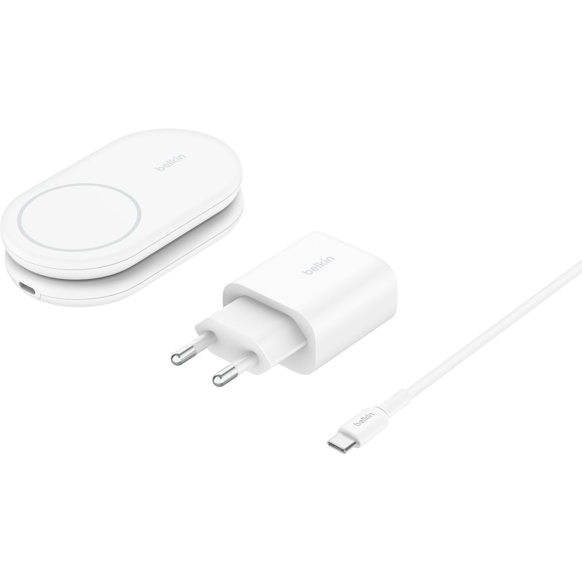 Chargeur induction induction 15W 2en1 blanc couleur unique, BELKIN