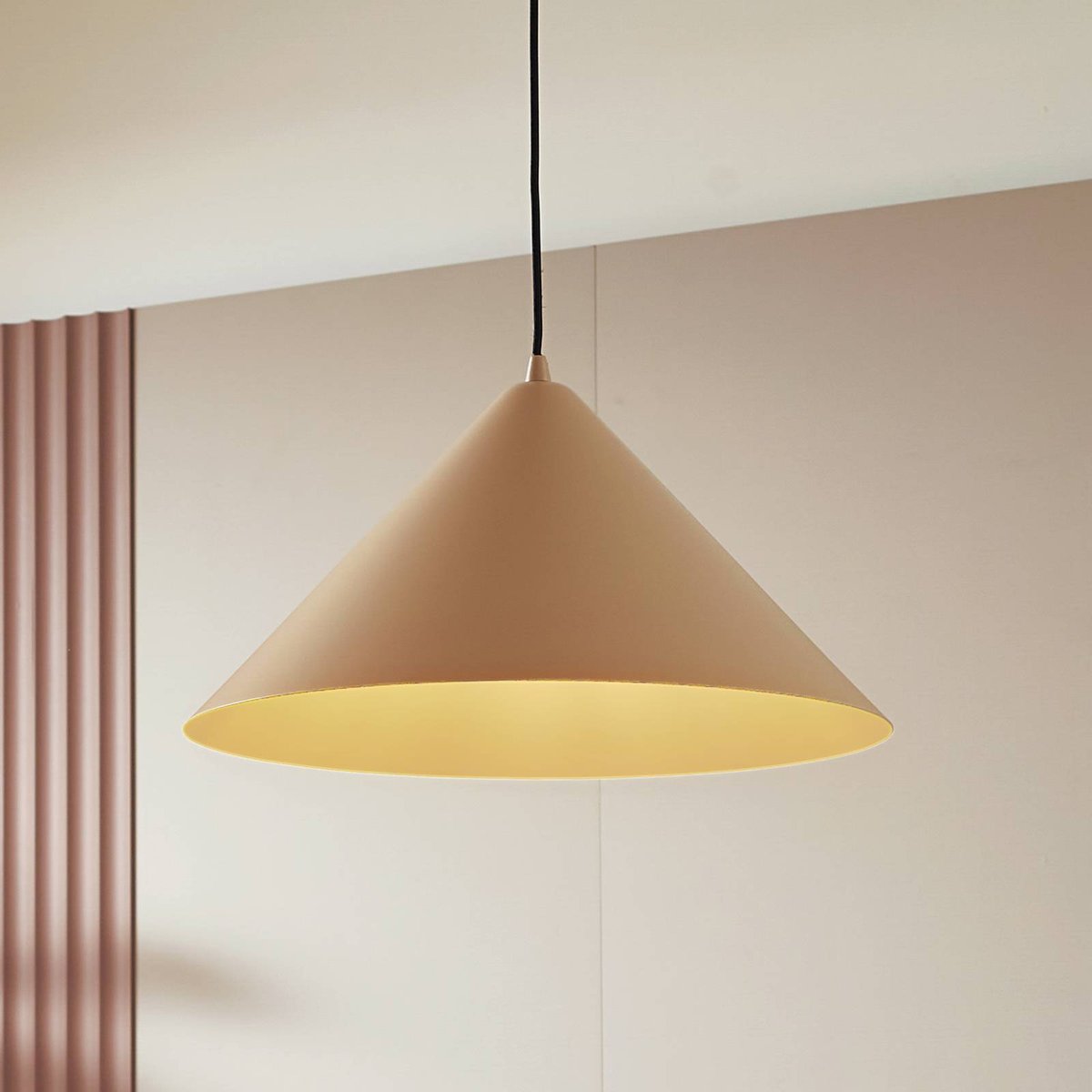 Suspension en métal moderne, Clarine beige, LINDBY