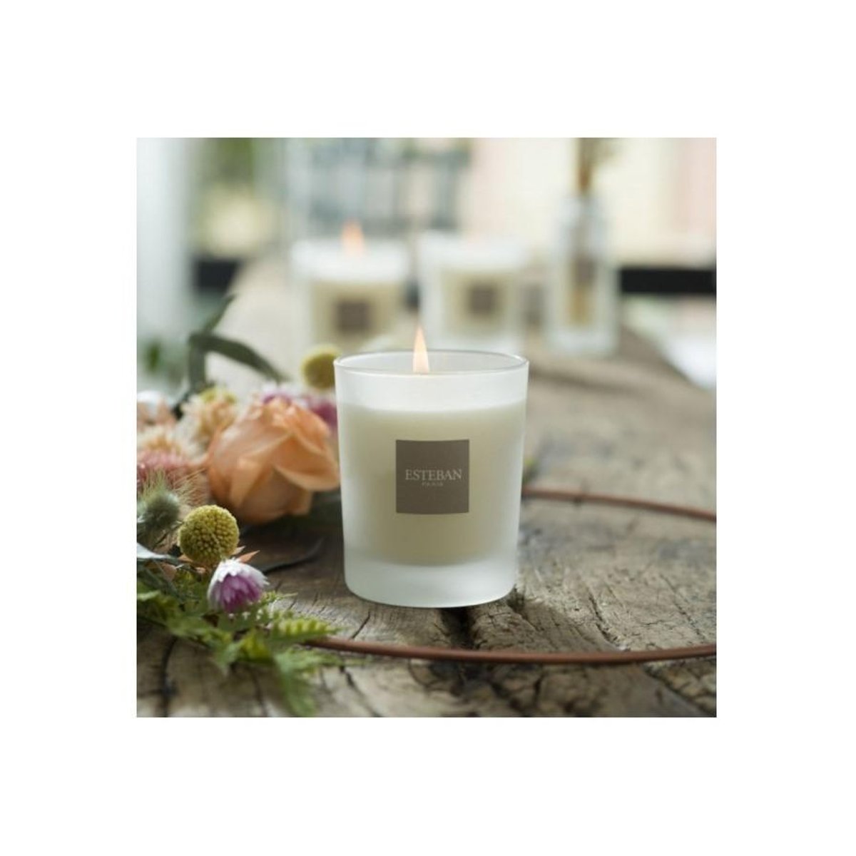 Bougie Monoï Soleil 180g blanc, ESTEBAN
