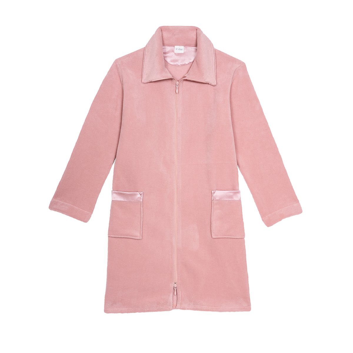 Robe de chambre zippée en polaire ESSENTIEL H54A rose, LE CHAT