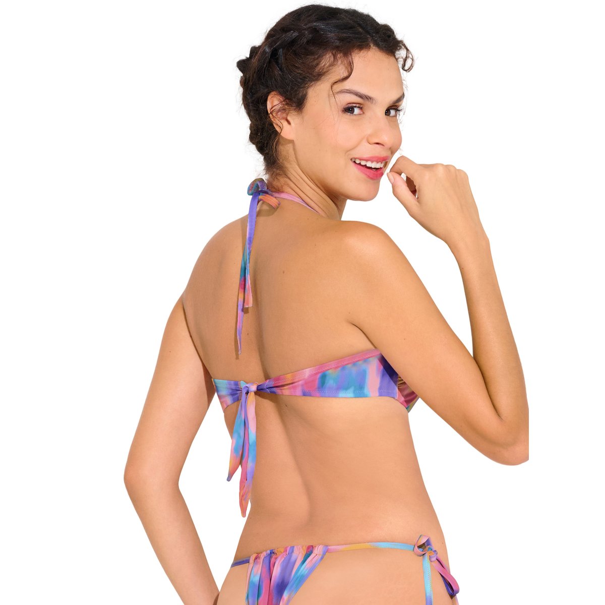 Haut maillot de bain bandeau préformé sans armatures JERSEY orange, LISCA