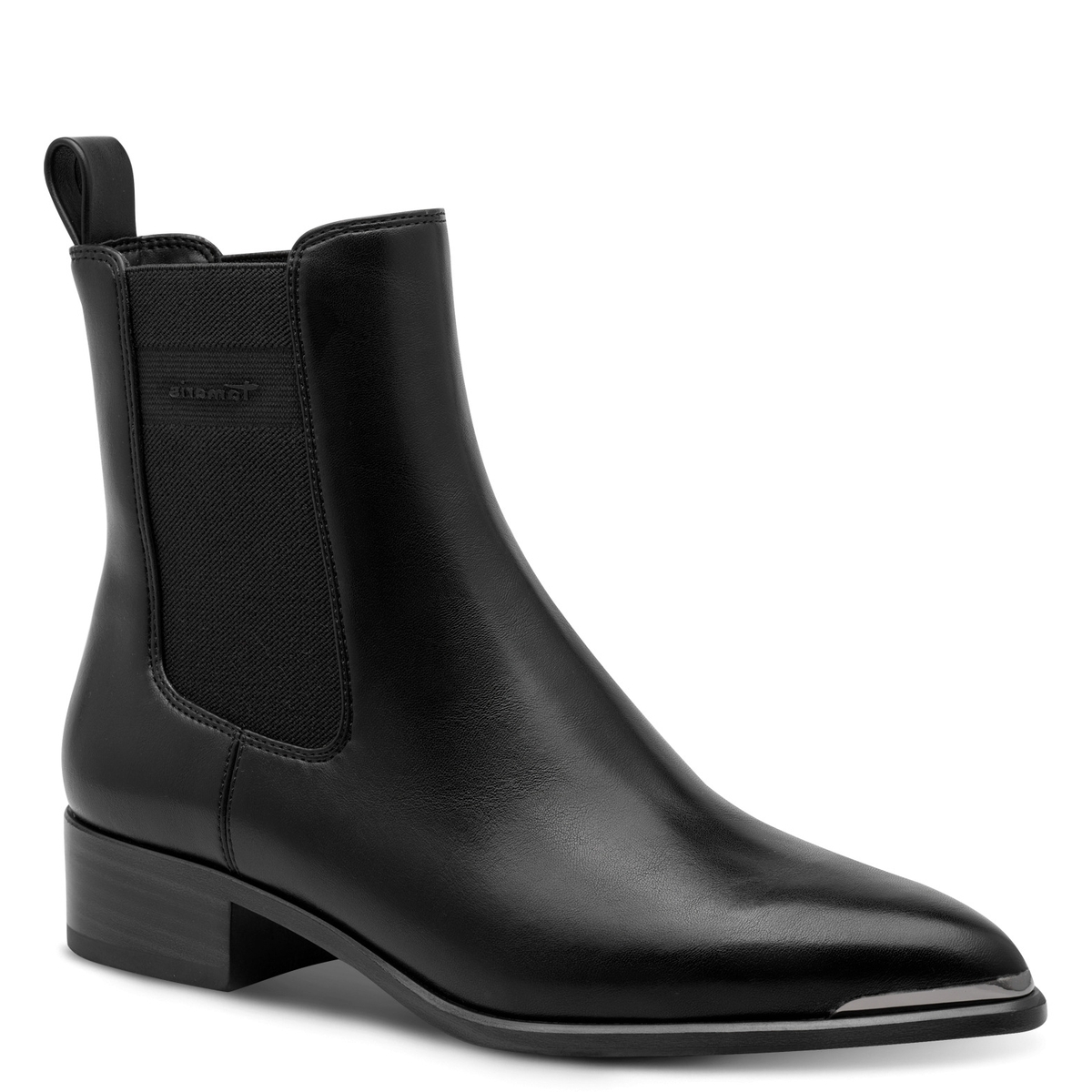Bottine Chelsea pointu noir mat, TAMARIS