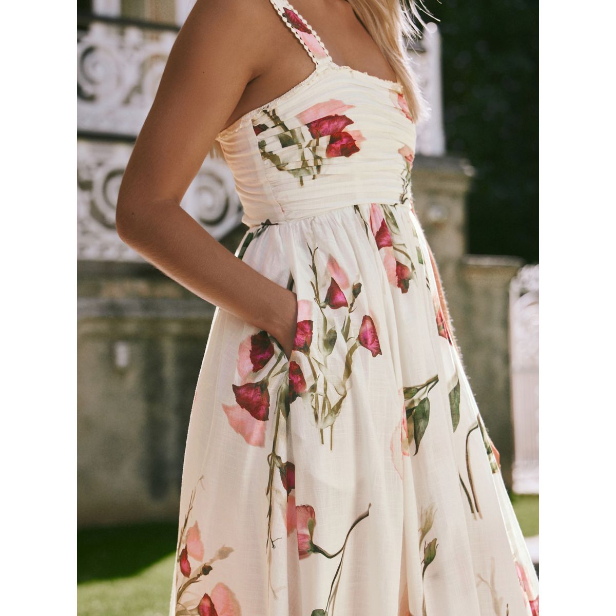 Robe mi-longue d'été blanc/violet, NEXT