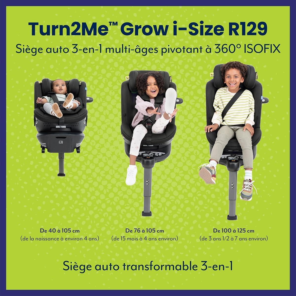 Turn2me Grow Siège-Auto Pivotant Midnight couleur unique, GRACO