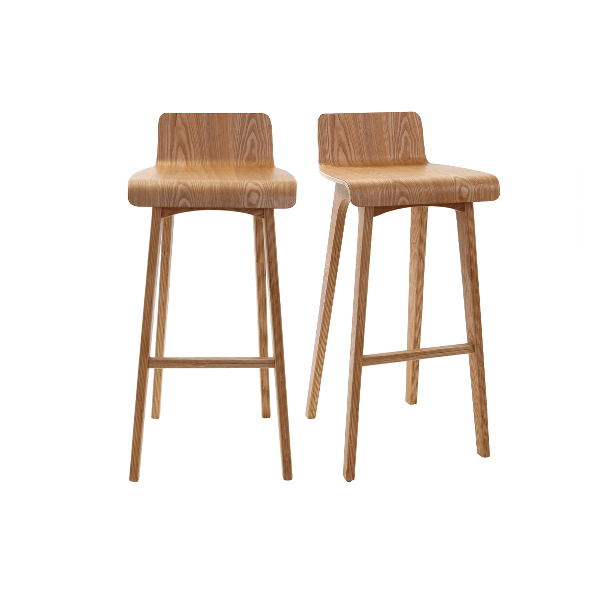 Tabourets de bar scandinaves H75 cm (lot de 2) BALTIK naturel, MILIBOO