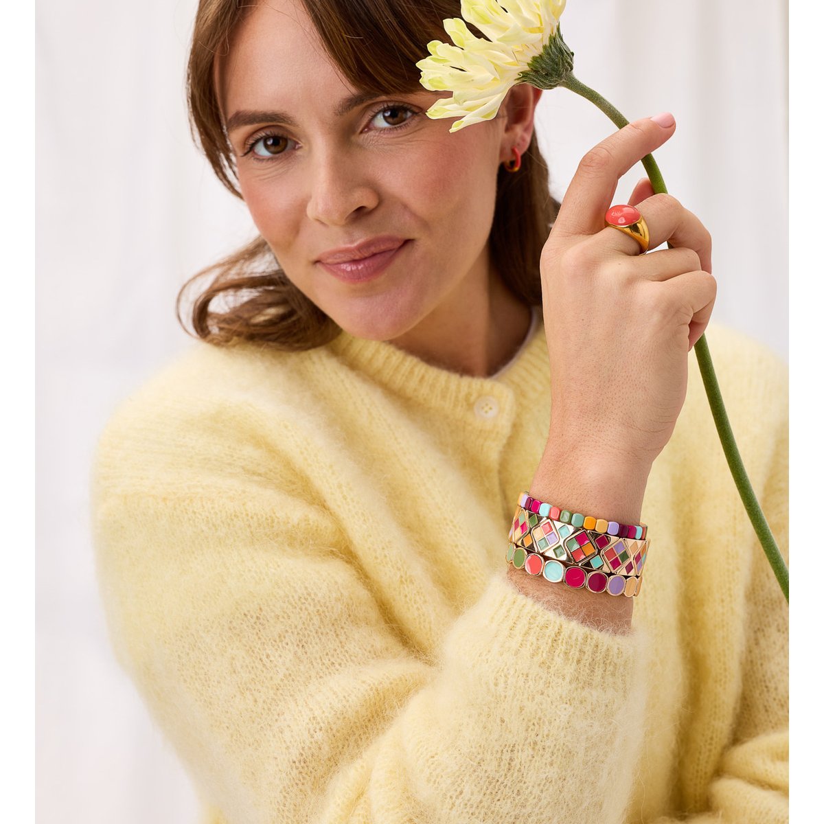 Bracelet facettes mini rondes multicolore, SIMONE A BORDEAUX