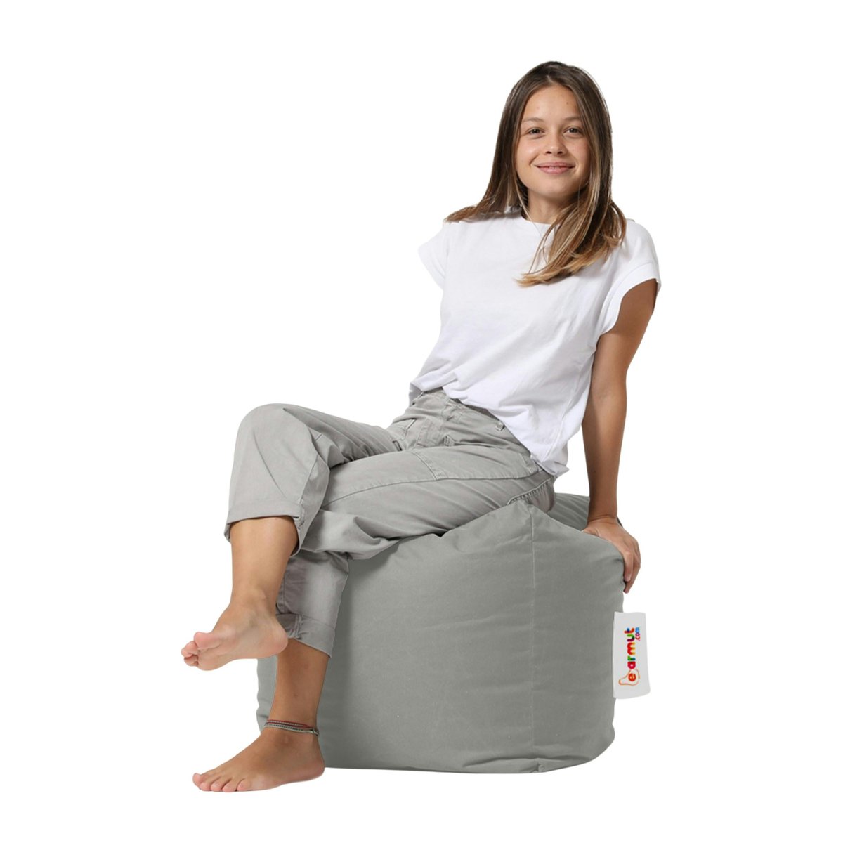 Pouf cube d'extérieur imperméable ARTA gris, PIER IMPORT
