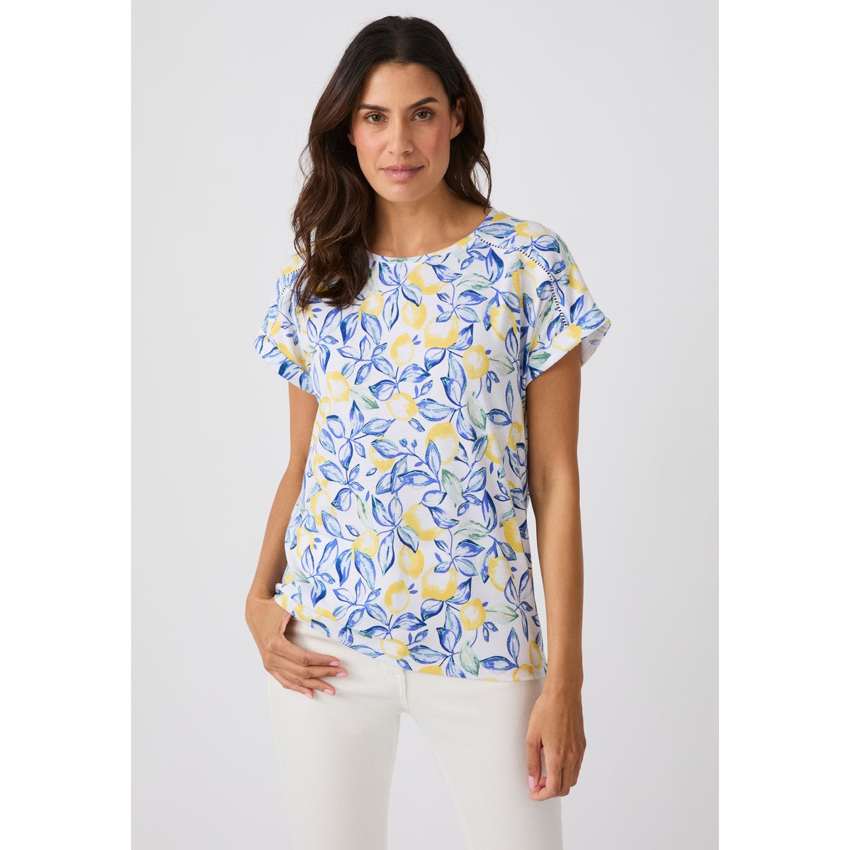 T-shirt Climatyl détail jour échelle aux épaules blanc imp., DAMART
