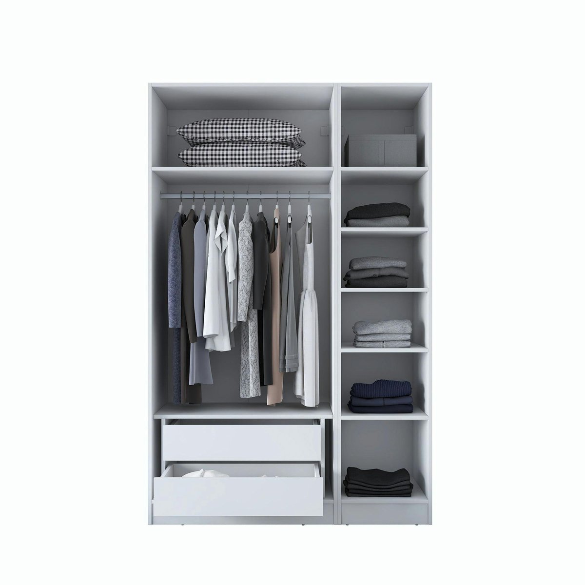 Armoire penderie blanche 3 portes à poignées verticales BYRON blanc, PIER IMPORT