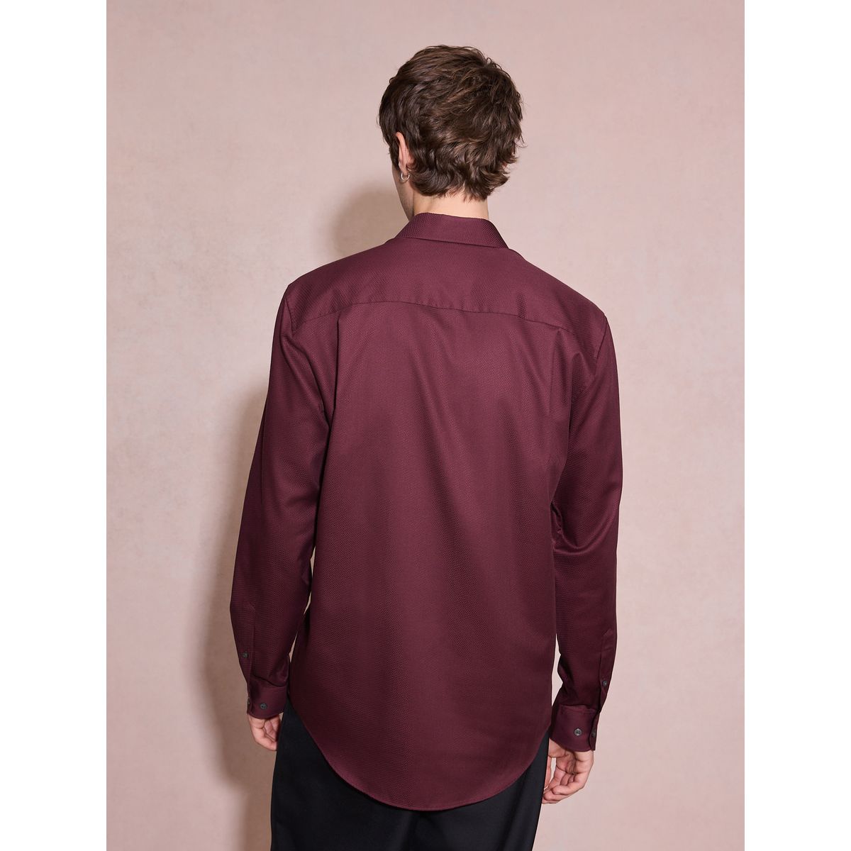 Chemise habillée coton entretien facile rouge bordeaux, NEXT