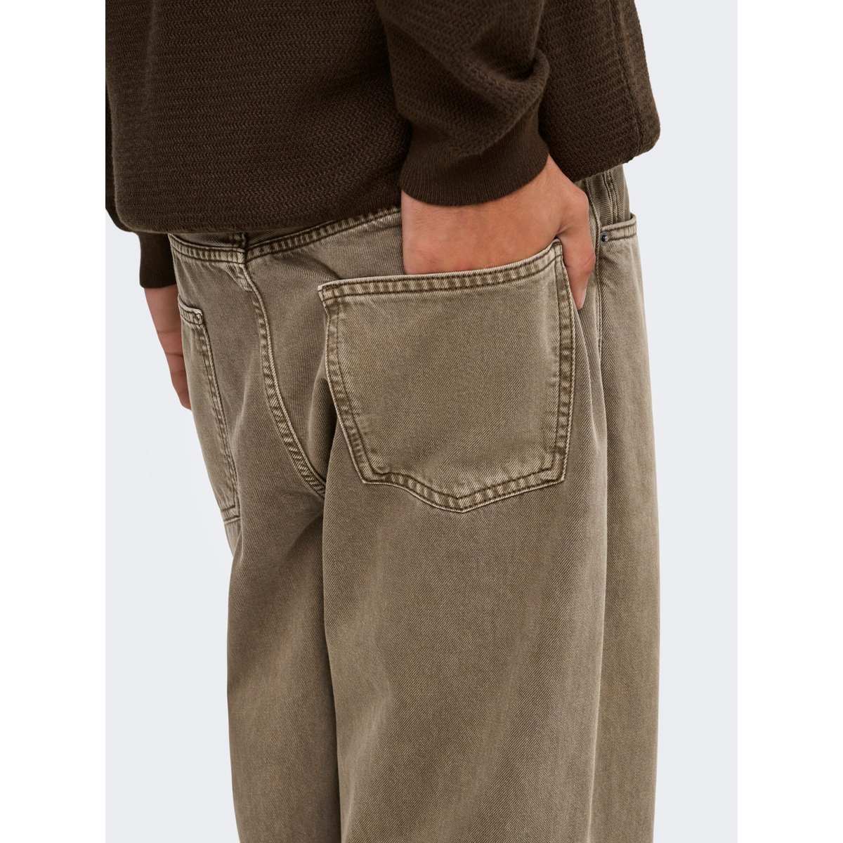 Jean À Coupe Ample marron - desert taupe 1, ONLY & SONS