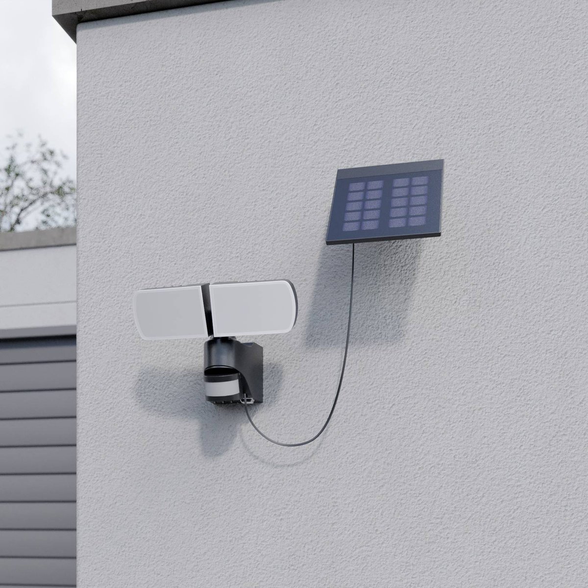 Lampe solaire extérieure LED, Lissano noir, blanc, ARCCHIO