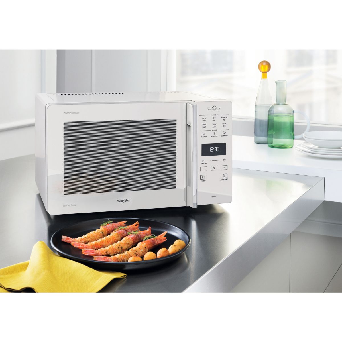 Micro ondes combiné MCP349WH crisp blanc, WHIRLPOOL
