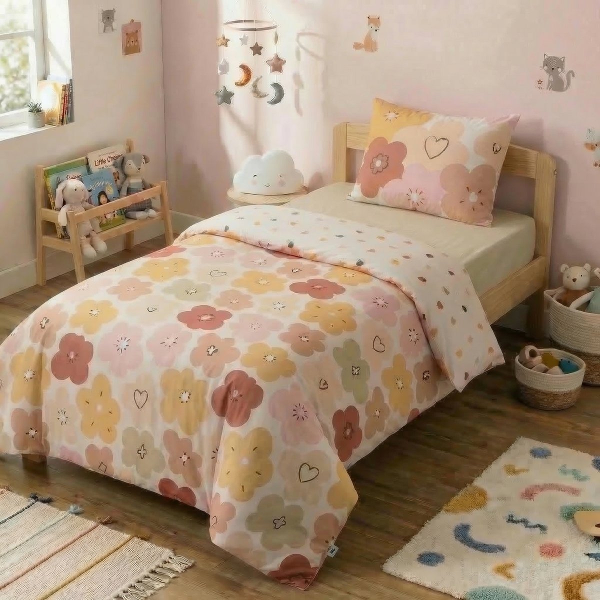 Parure de lit Coton imprimé BARBOTINE multicolore 1, EDEN