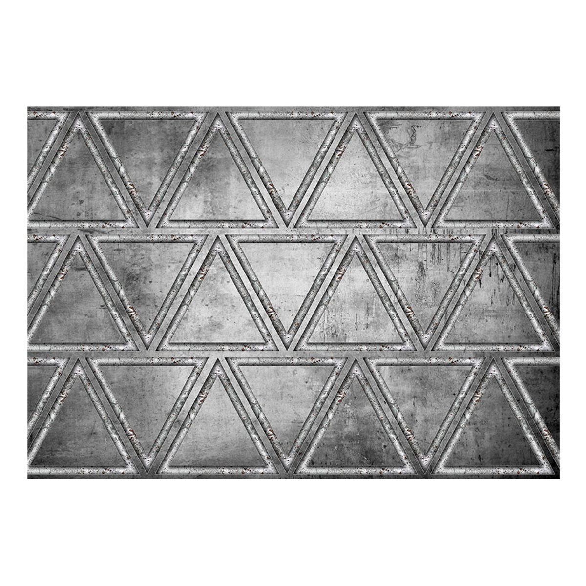 Papier peint intissé panoramique Dancing with triangles gris / argent, EDEN
