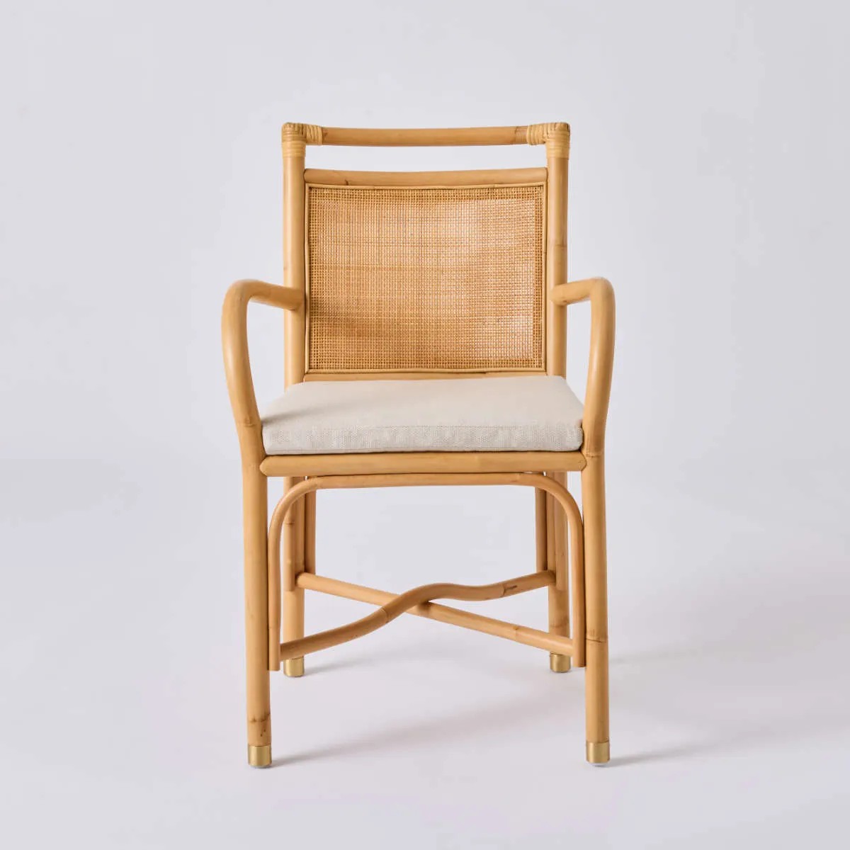 Fauteuil de table rotin et lin RIVIERA écru, KOK