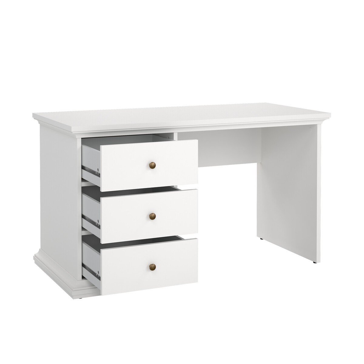 Bureau 3 tiroirs blanc - SOFIA blanc, CALICOSY