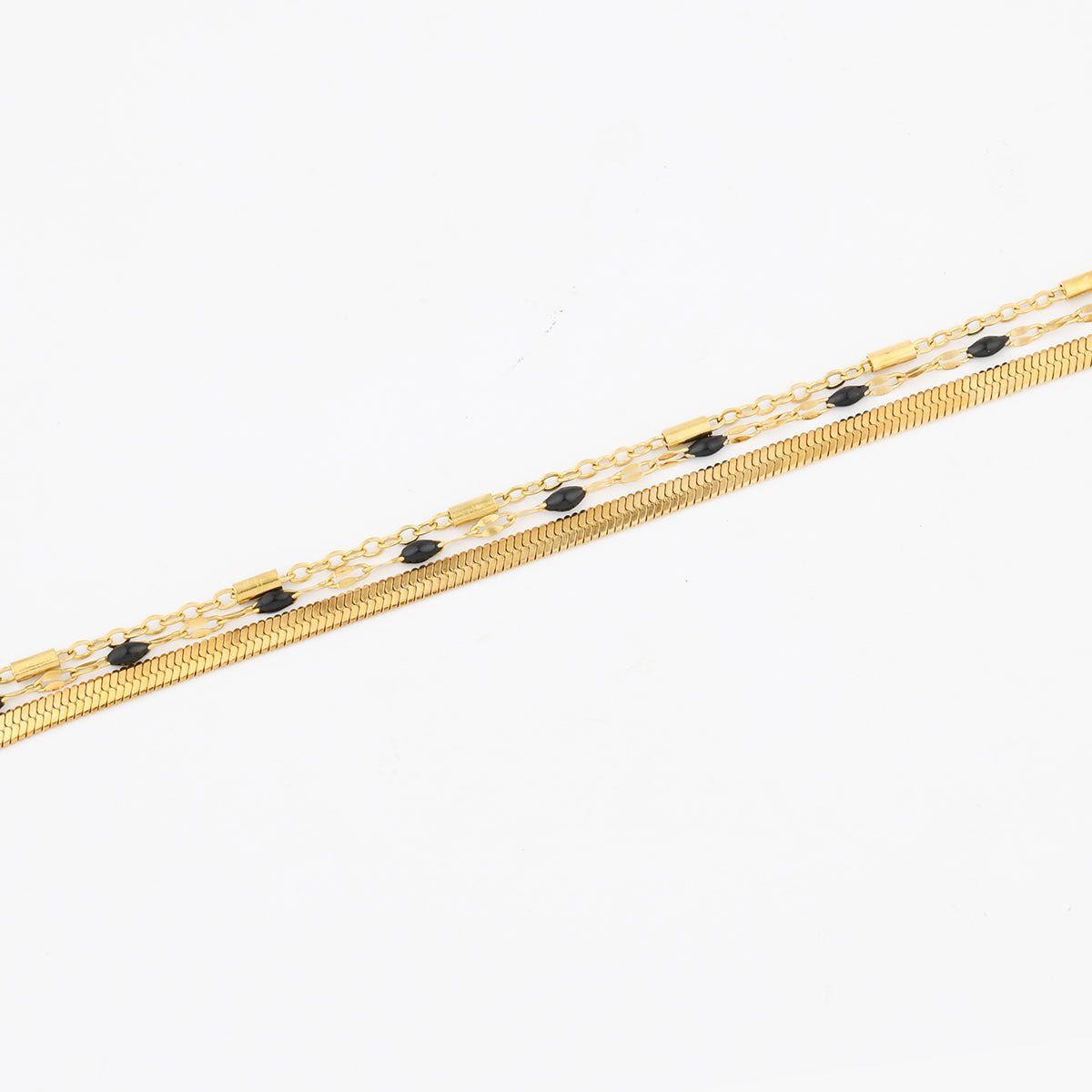 Bracelet multi chaînes en acier inoxydable noir, BALABOOSTE