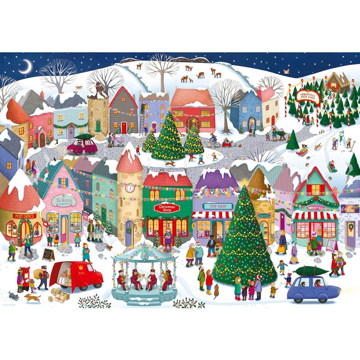 Puzzle La ville de Noël 1000 pcs bleu, RAVENSBURGER