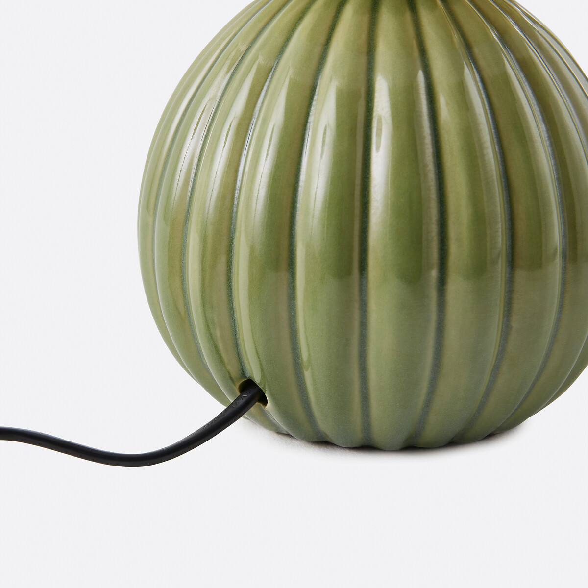 Lampada da tavolo in ceramica e vetro rigato, IZIA verde, LA REDOUTE INTERIEURS