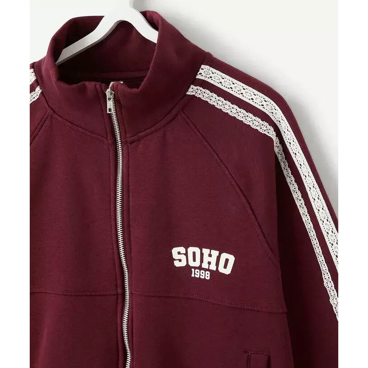 Felpa con cerniera e collo alto bordeaux , TAPE A L'OEIL