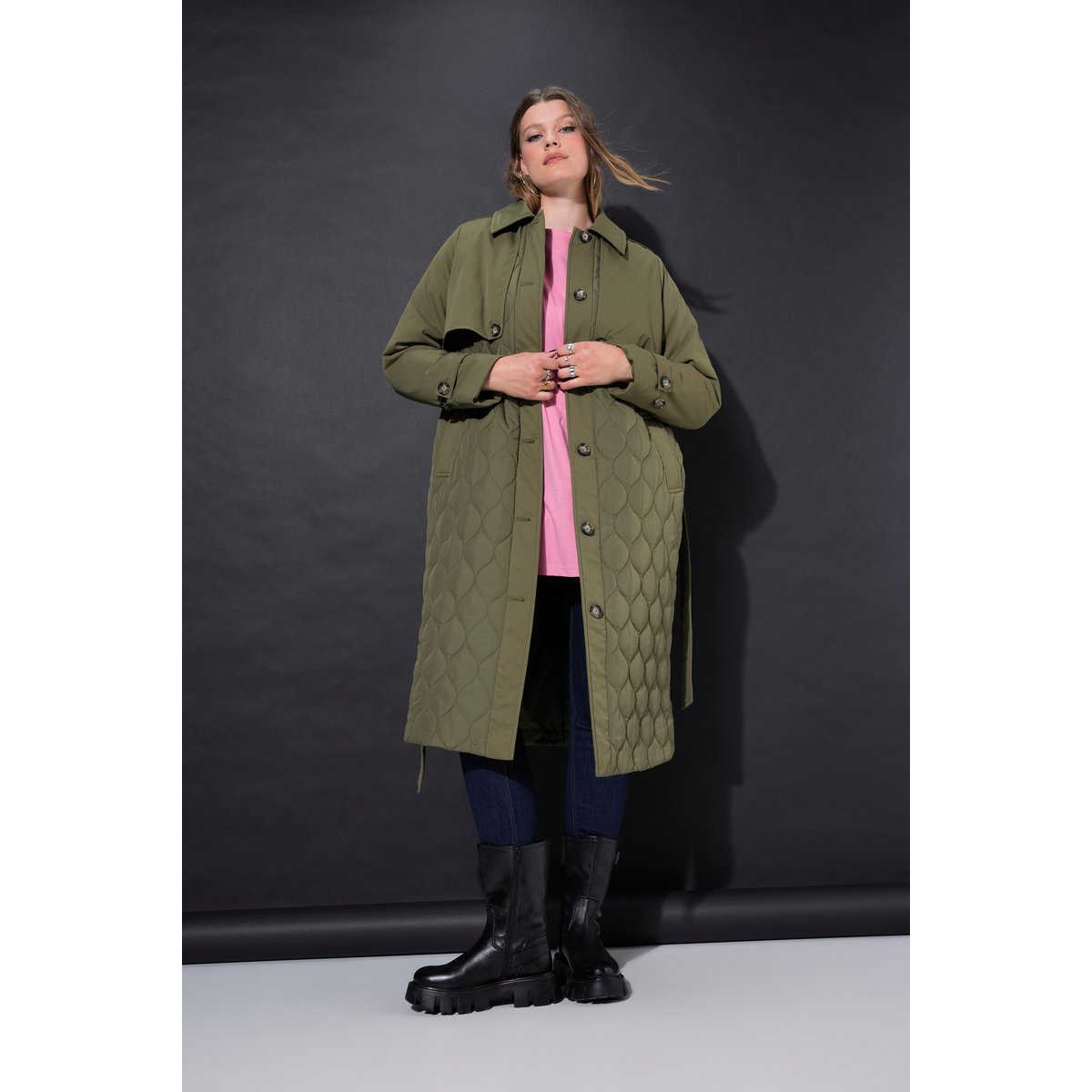 Trench-coat évasé palmiers verts, STUDIO UNTOLD