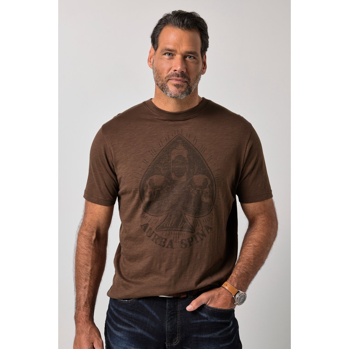 T-shirt à manches courtes et imprimé chocolat noir, JP1880
