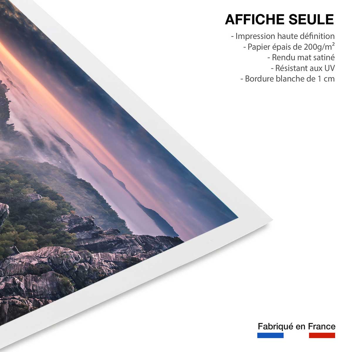 Affiche paysage sunrise on the rocks affiche seule, HEXOA