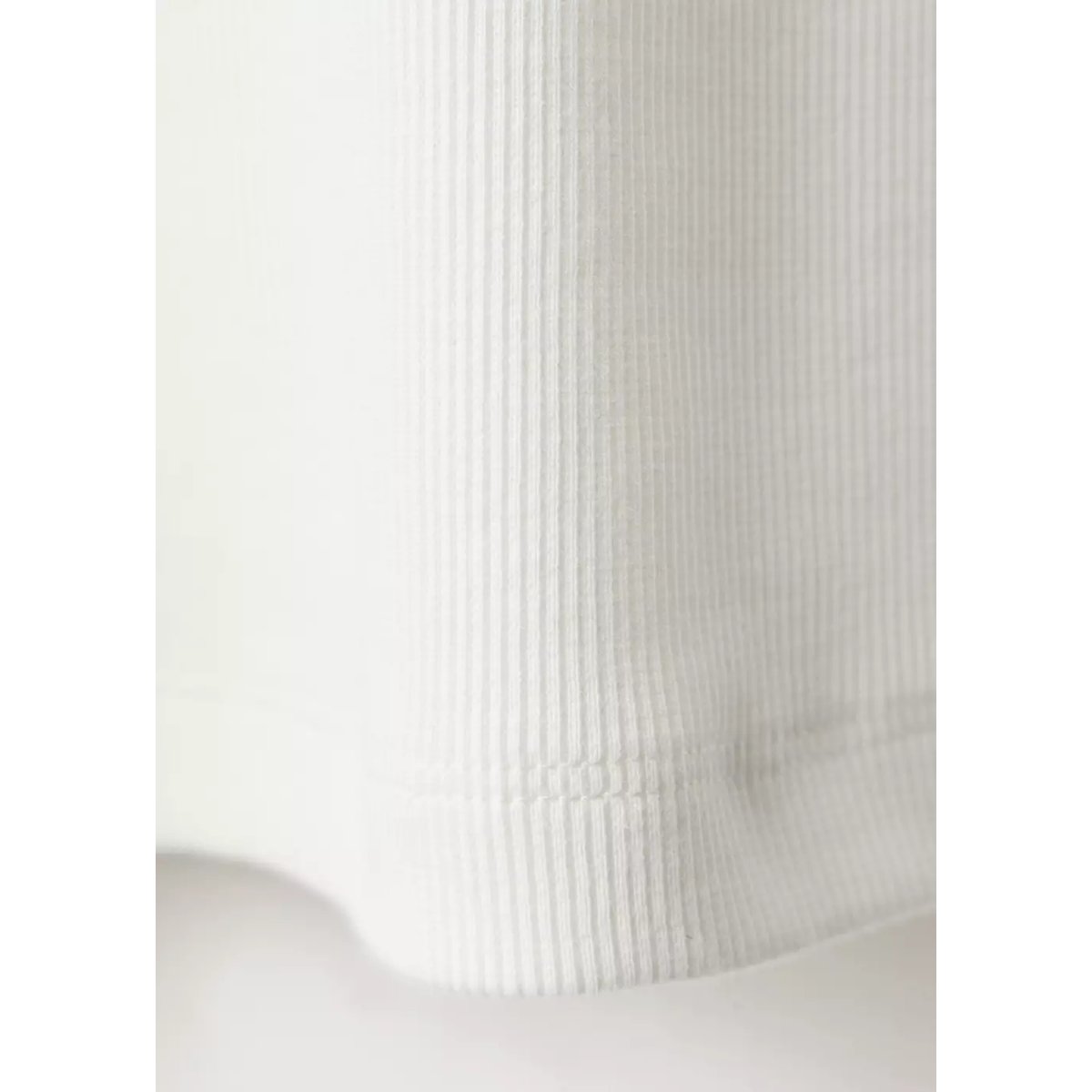 T-shirt slim fit en coton côtelé blanc, MANGO MAN