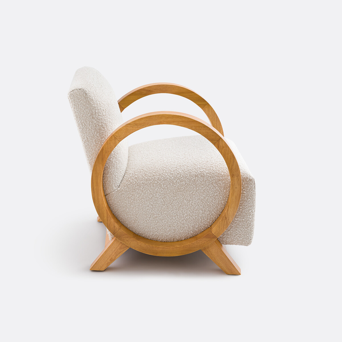 Vintage fauteuil van bouclé Berti ecru, LA REDOUTE INTERIEURS
