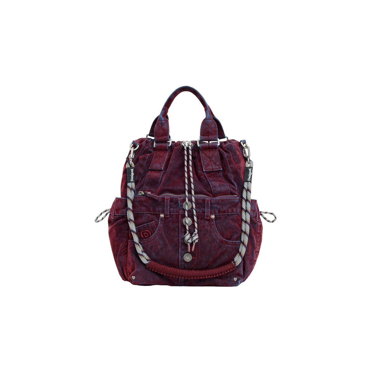 Sac à dos brodé moyen rouge, DESIGUAL