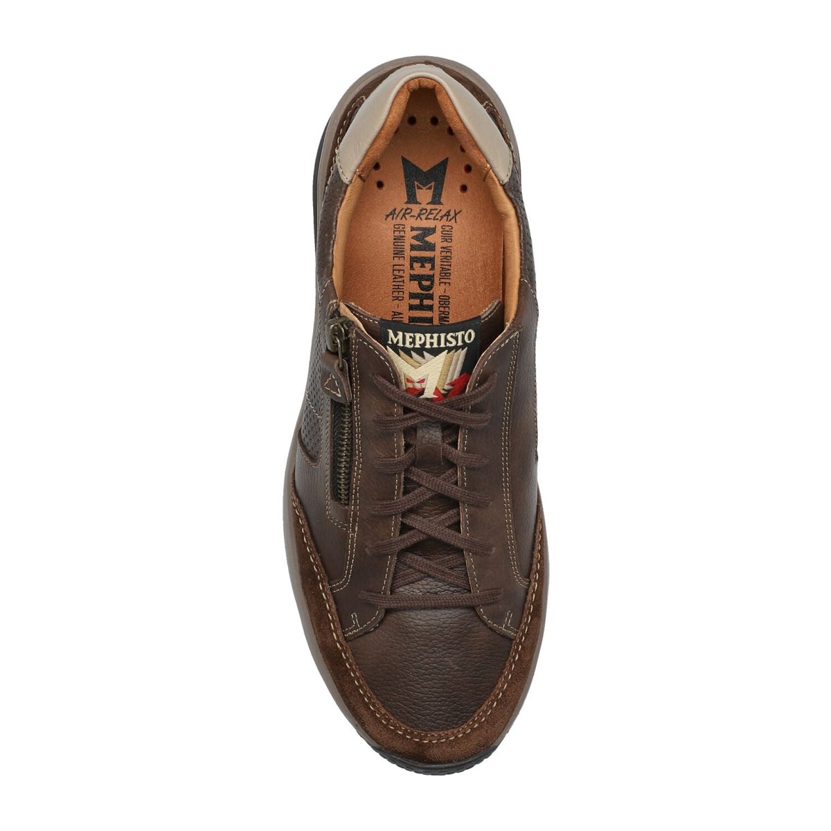 Baskets en cuir SACCO marron foncé 514, MEPHISTO