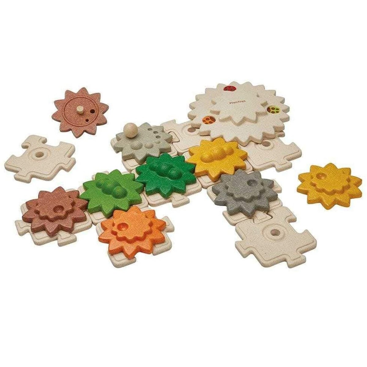 Puzzles engrenages beige, PLAN TOYS