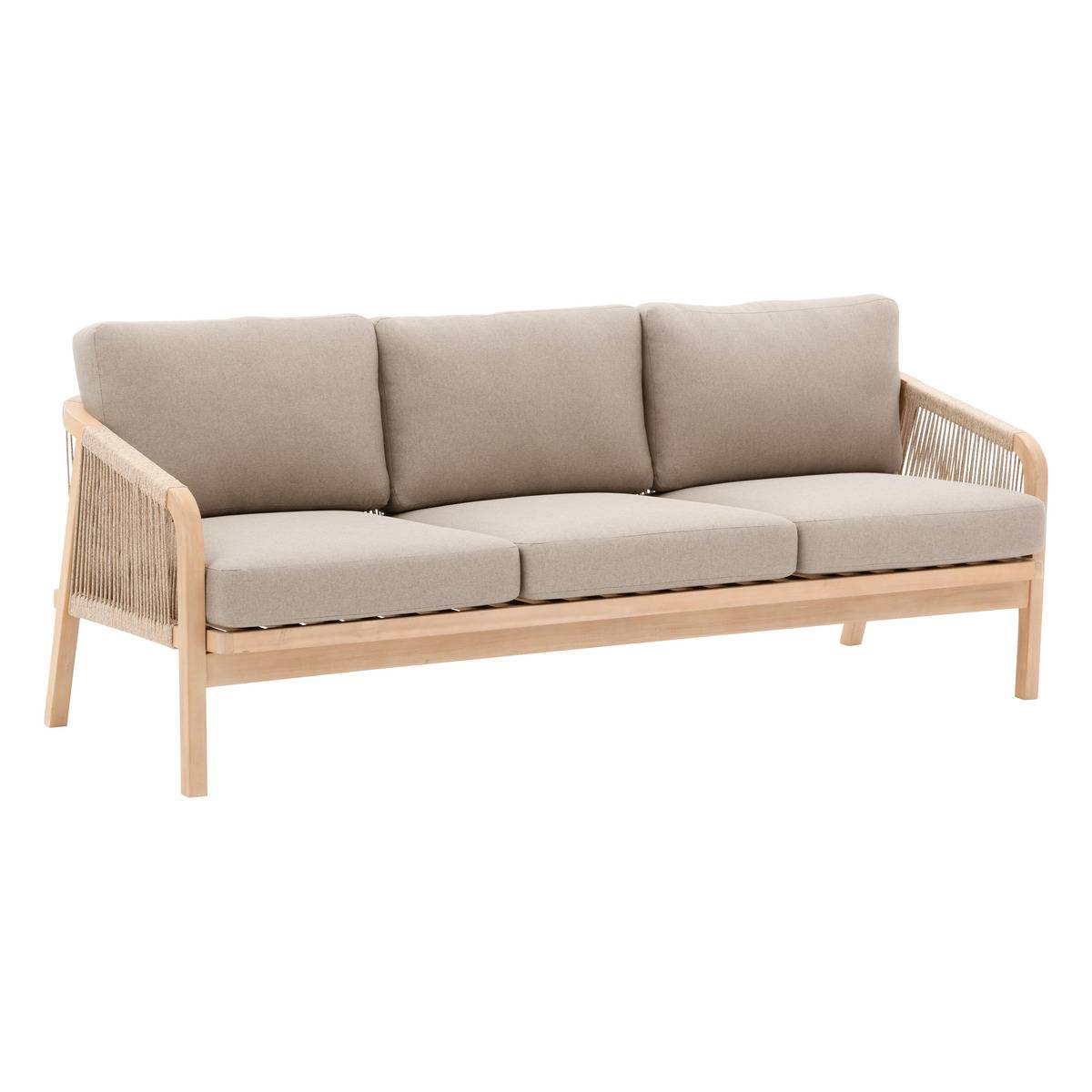 Salon de jardin 5 places en bois d'acacia PAPOUASIE beige, HESPERIDE
