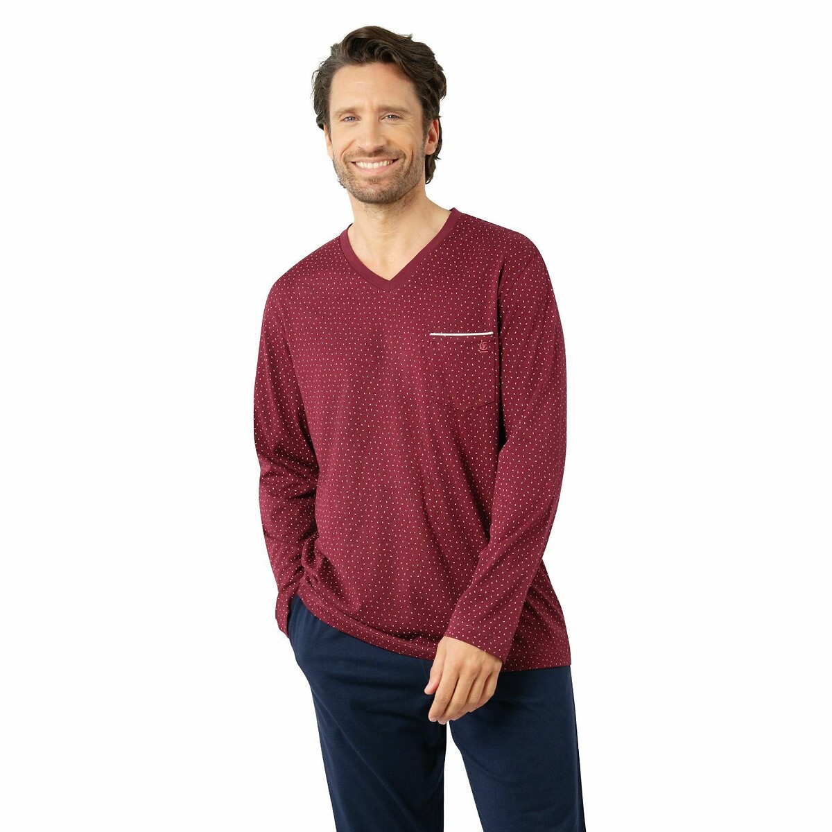 Printed Pyjamas navy/burgundy, EMINENCE
