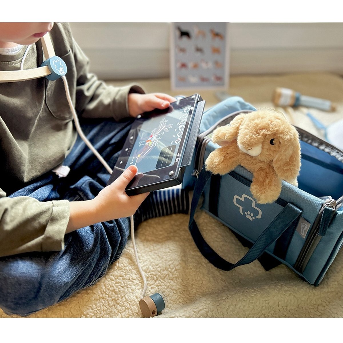 Sac de vétérinaire avec lapin bleu, SMALL FOOT COMPANY